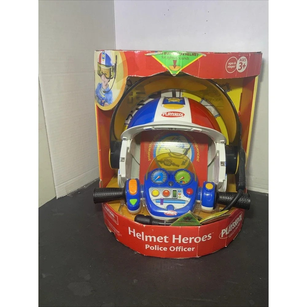 Hasbro Playskool Helmet Heroes Police Officer Toy Lights Sounds Ages 3+ New